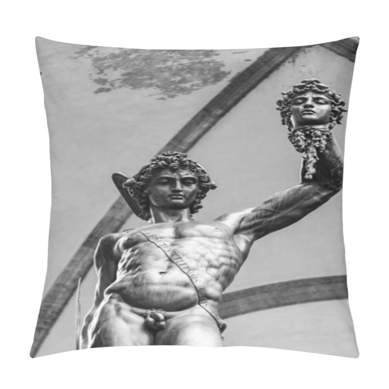 Personality  Florence, Italy - April 6, 2022: Sculptures At The Loggia Dei Lanzi, A Building On A Corner Of The Piazza Della Signoria In Florence, Italy, Adjoining The Uffizi Gallery. Pillow Covers