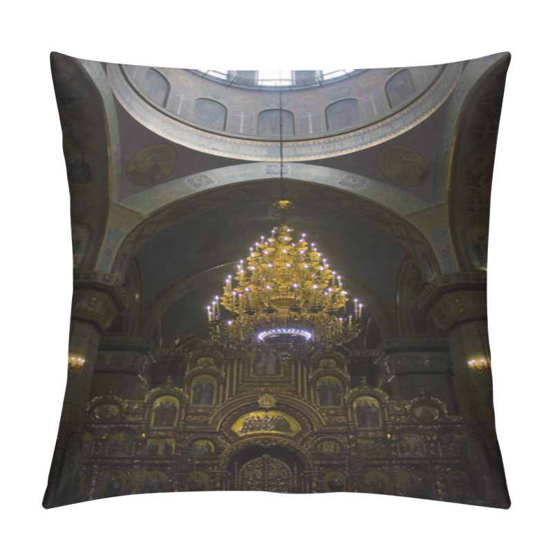 Personality  Zhytomyr, Ukraine - February 24, 2019: Interior Of Holy Transfiguration Cathedral In Zhytomyr Pillow Covers