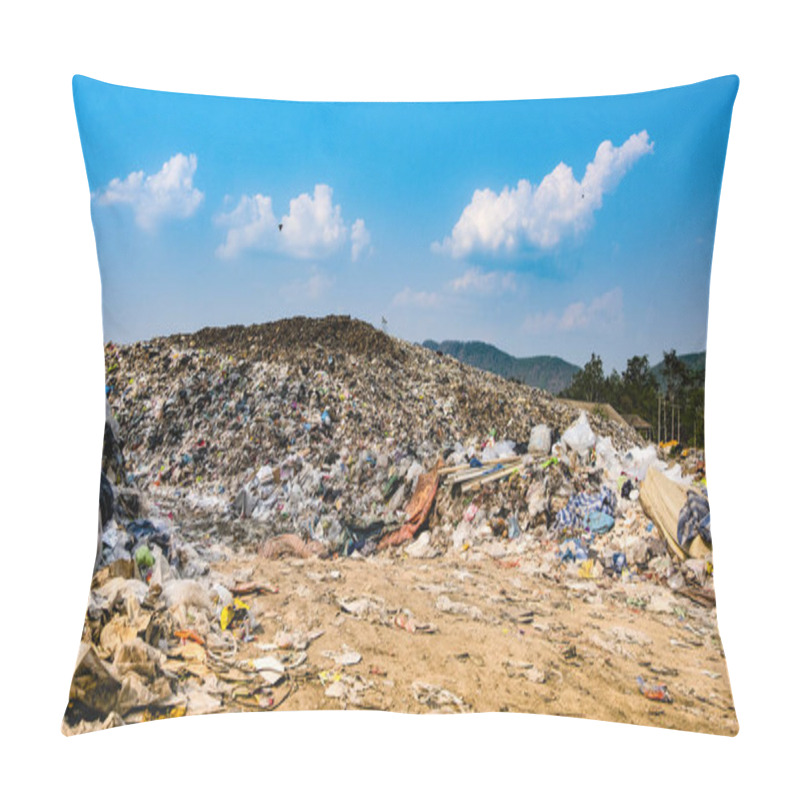 Personality  Mountain Large Garbage Pile And Pollution,Pile Of Stink And Toxic Residue,These Garbage Come From Urban And Industrial Areas Can Not Get Rid Of, Consumer Society Cause Massive Waste  Pillow Covers