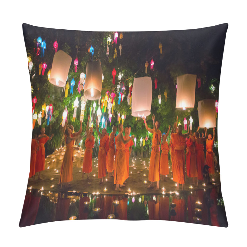 Personality  Loy Kratong Festival In Chiangmai, Thailand Pillow Covers