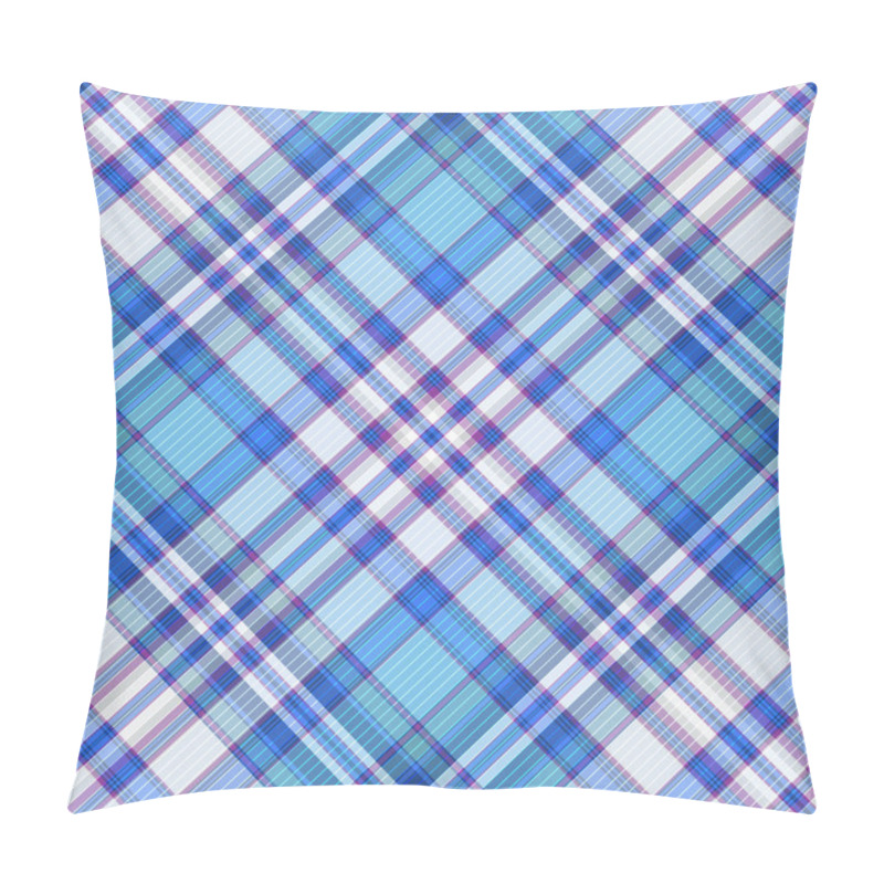 Personality  Seamless Blue, Violet And White Diagonal Pattern Pillow Covers