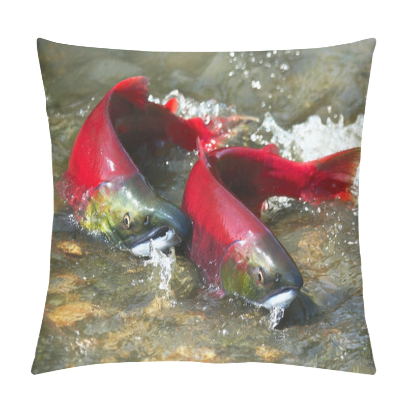 Personality  Red Salmon Couple Pillow Covers