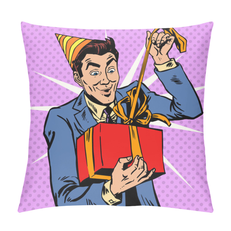 Personality  Male Birthday Unpacks The Gift Pillow Covers