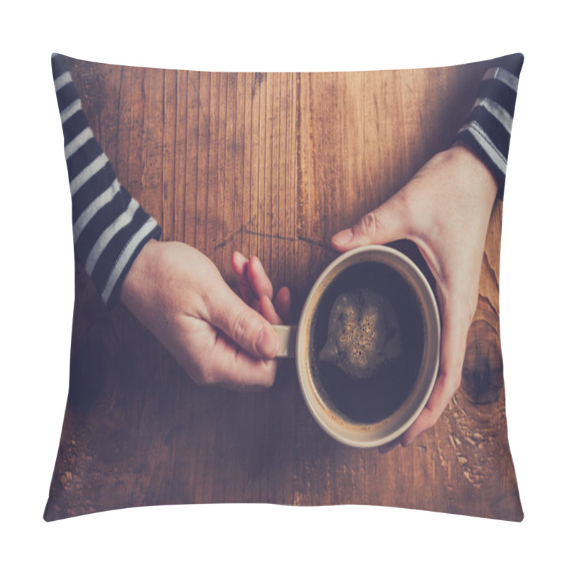 Personality  Lonely Woman Drinking Coffee In The Morning Pillow Covers