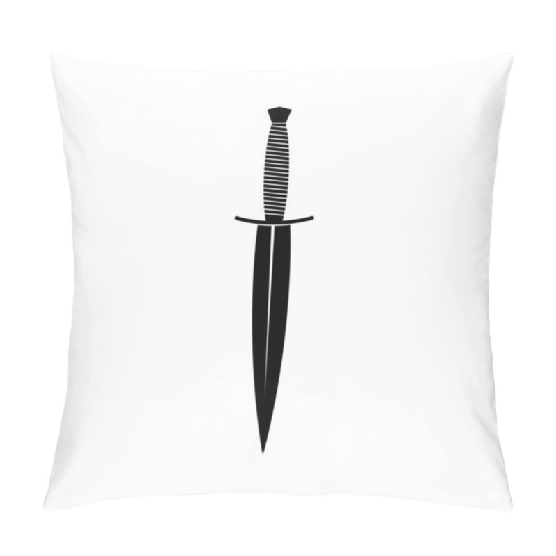 Personality  DAGGER ICON VECTOR ILLUSTRATION SYMBOL DESIGN Pillow Covers