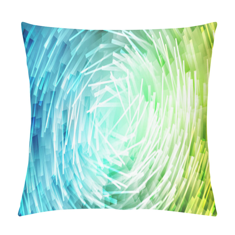 Personality  Blue Green And White Irregular Circular Lines Background Design Pillow Covers