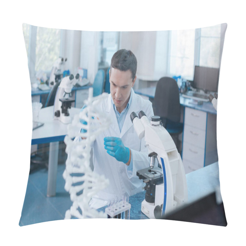 Personality  Serious Practitioner Doing Experiment In The Lab Pillow Covers