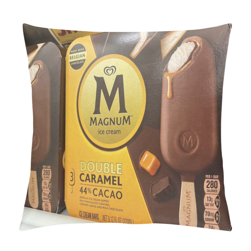 Personality  Grovetown, Ga USA - 05 20 22: Retail Grocery Store Food Lion Magnum Ice Cream Bars Pillow Covers