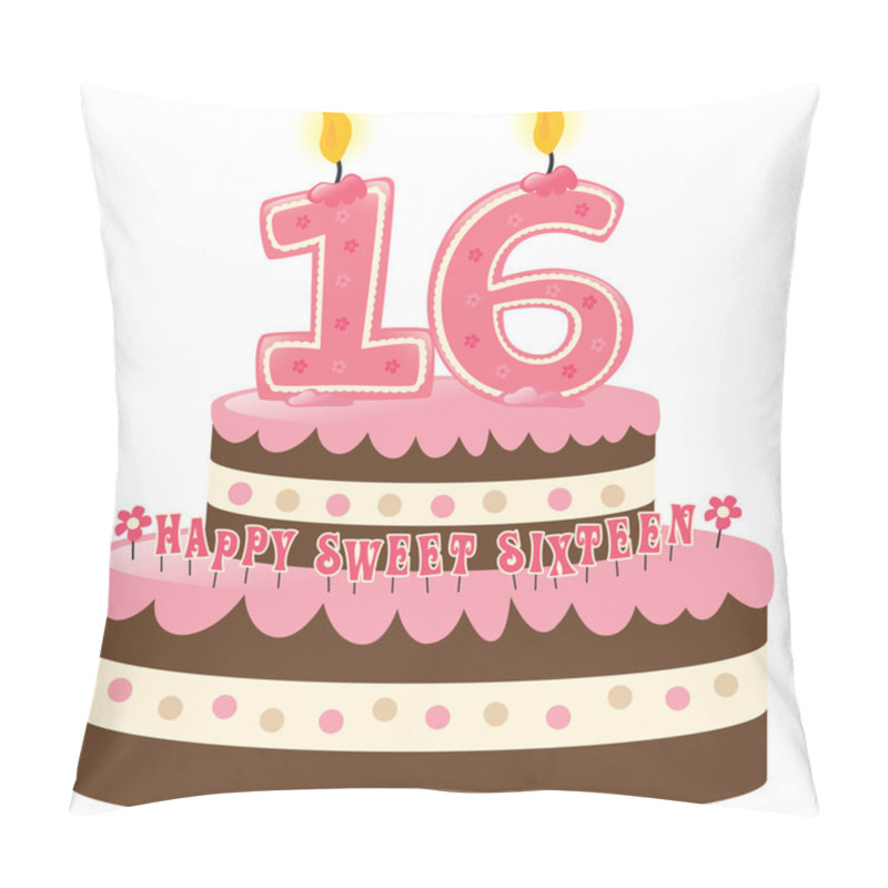 Personality  Sweet Sixteen Birthday Cake Pillow Covers