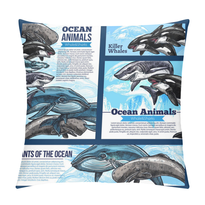 Personality  Whale And Shark Ocean Animal Banners Pillow Covers