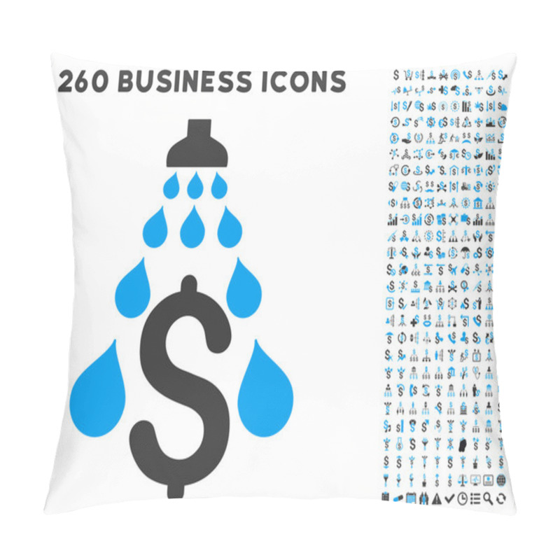 Personality  Money Laundering Icon With Flat Vector Set Pillow Covers