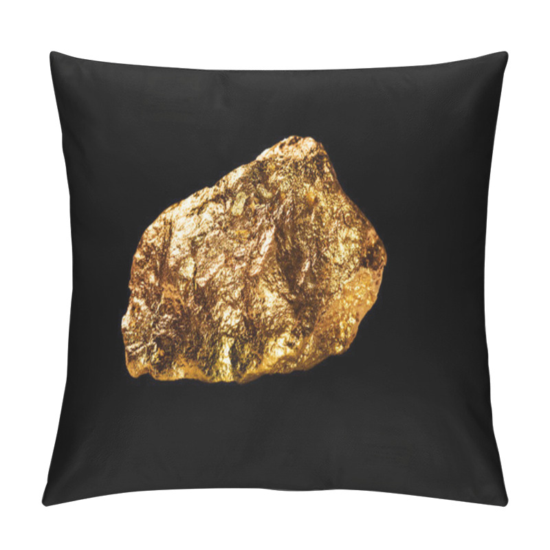 Personality  Gold Nugget On Black Background. Pillow Covers