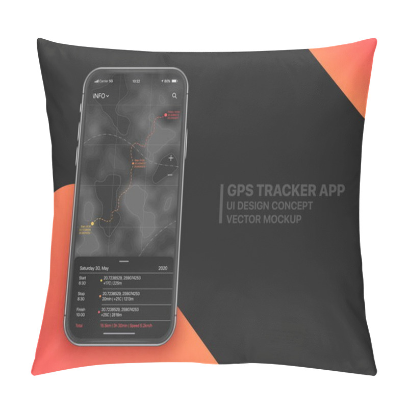 Personality  Mobile GPS Tracker Vector UI Concept Pillow Covers