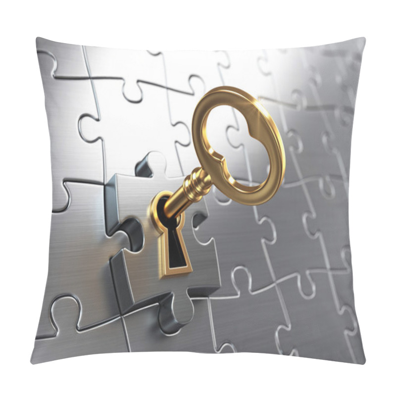 Personality  Golden Key And Puzzle Pillow Covers