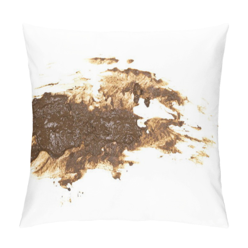 Personality  Drops Of Mud Sprayed Isolated On White Background, With Clipping Path Pillow Covers