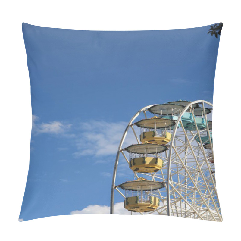 Personality  Ferris Wheel Against Blue Sky Background Pillow Covers