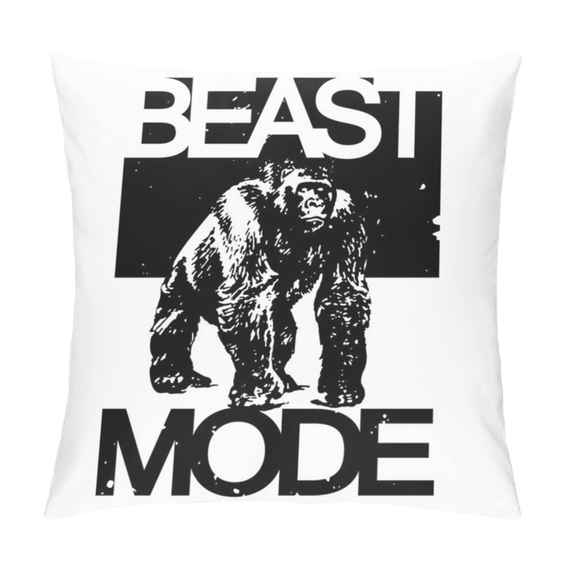 Personality  Beast Mode Big Gorilla Monkey T-shirt Design, Vector Illustratio Pillow Covers