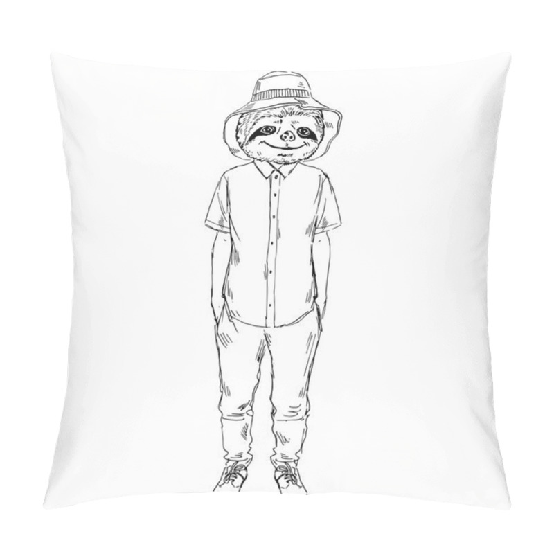 Personality  Sloth Dressed Up In Hawaiian Style Pillow Covers