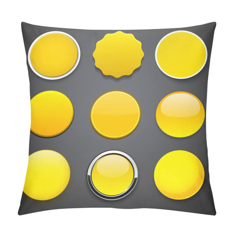 Personality  Round Yellow Icons. Pillow Covers