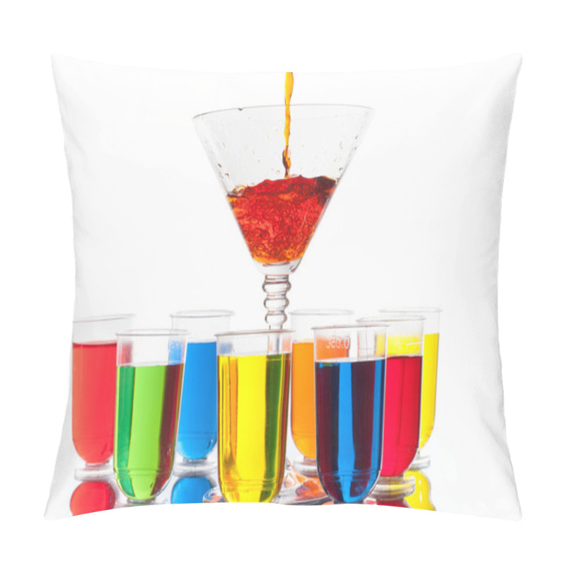 Personality  Multi-coloured Alcohol Shots And Martini Glass On White Pillow Covers