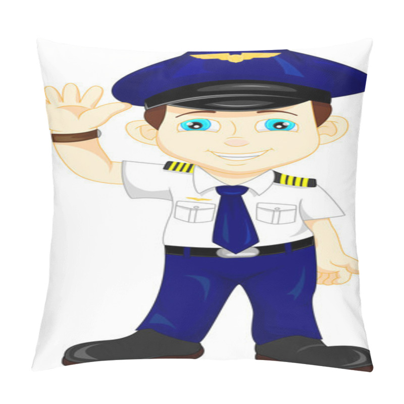 Personality  Cute Happy Airplane Pilot Waving Pillow Covers