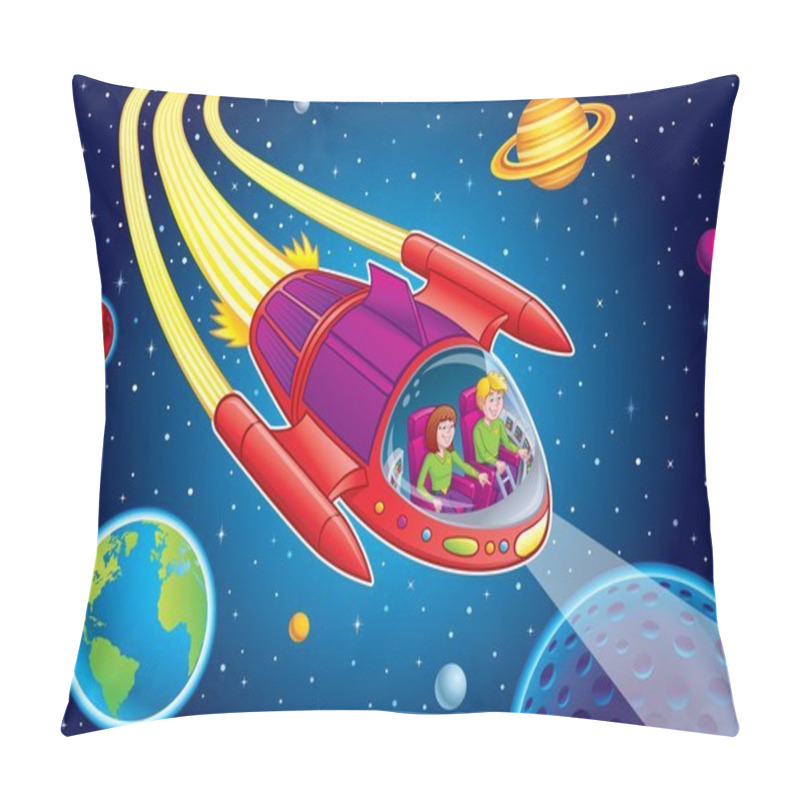 Personality  Teens Blasting Through Outer Space Pillow Covers