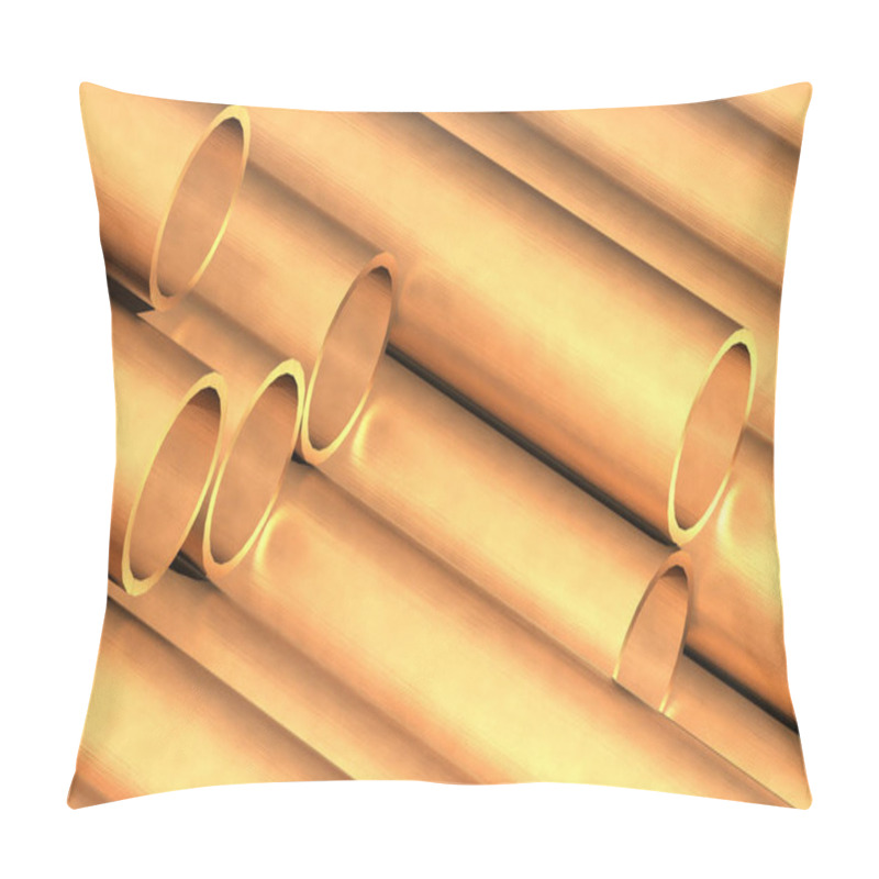 Personality  Copper Round Tube Close Up, 3d Rendering Pillow Covers