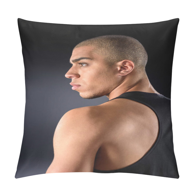 Personality  Handsome African American Sportsman On Black Pillow Covers