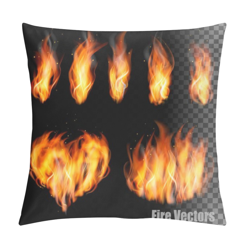 Personality  Collection Of Fire Vectors - Flames And A Heart Shape. Vector. Pillow Covers