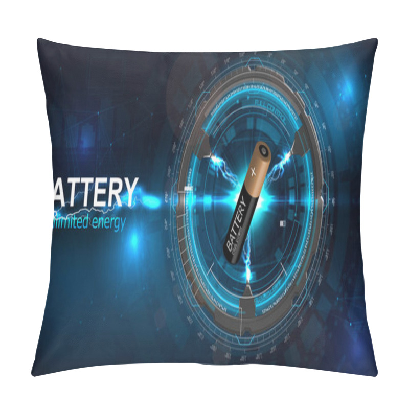 Personality  Battery Illustration With Electric Charge Pillow Covers