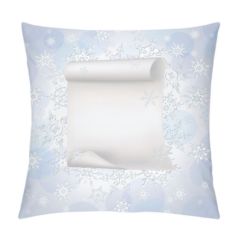 Personality  Winter Background With Paper And Snowflakes Pillow Covers