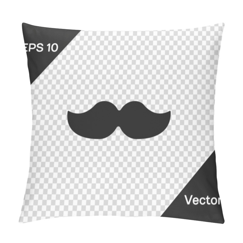 Personality  Black Mustache Icon Isolated On Transparent Background. Barbershop Symbol. Facial Hair Style. Vector Illustration Pillow Covers