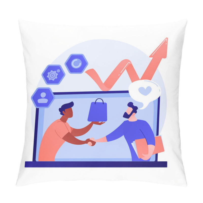 Personality  Client Database Analysis. Marketing Strategy, CRM Planning, Target Audience Research. Expert, Analyst Studying End User Preferences, Profiles. Vector Isolated Concept Metaphor Illustration Pillow Covers