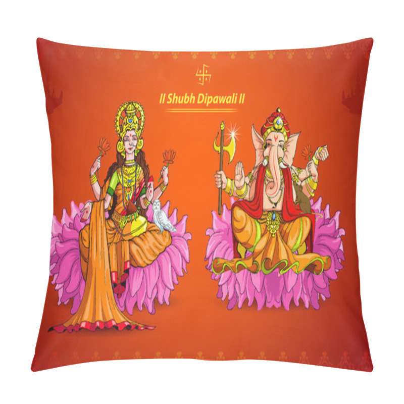 Personality  Lakshmi And Ganesh Pillow Covers