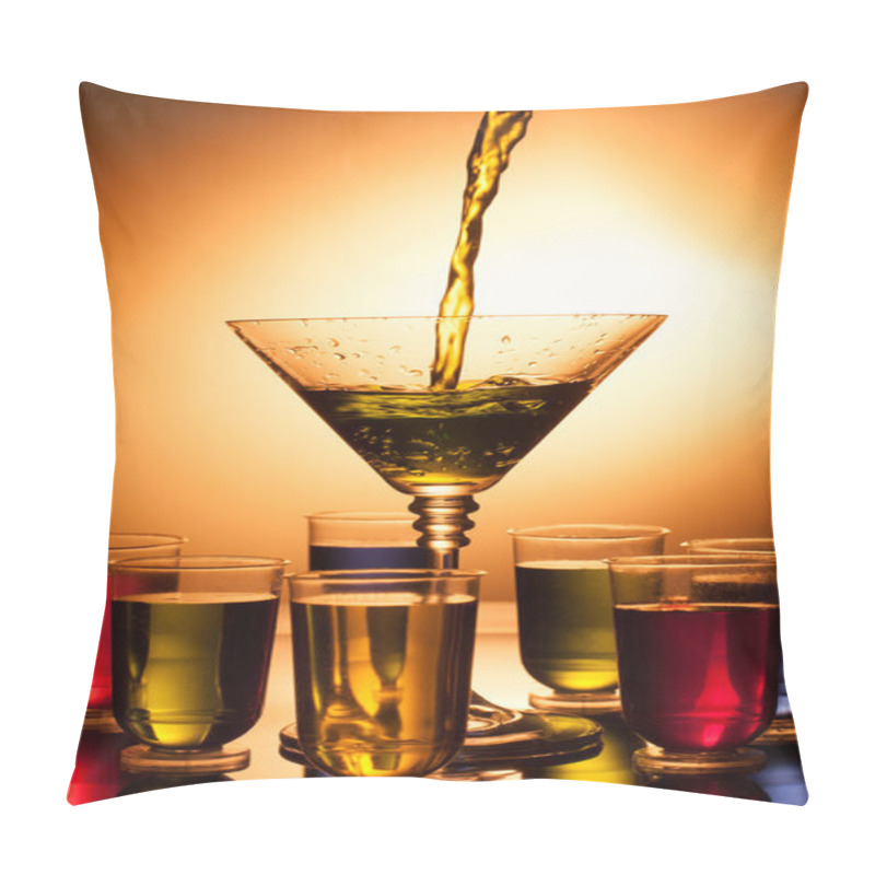 Personality  Multi-coloured Alcohol Shots And Martini Glass  Pillow Covers