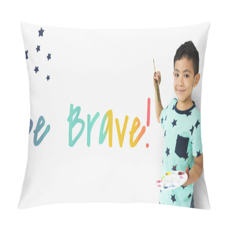 Personality  Creative Boy Painting On Wall Pillow Covers