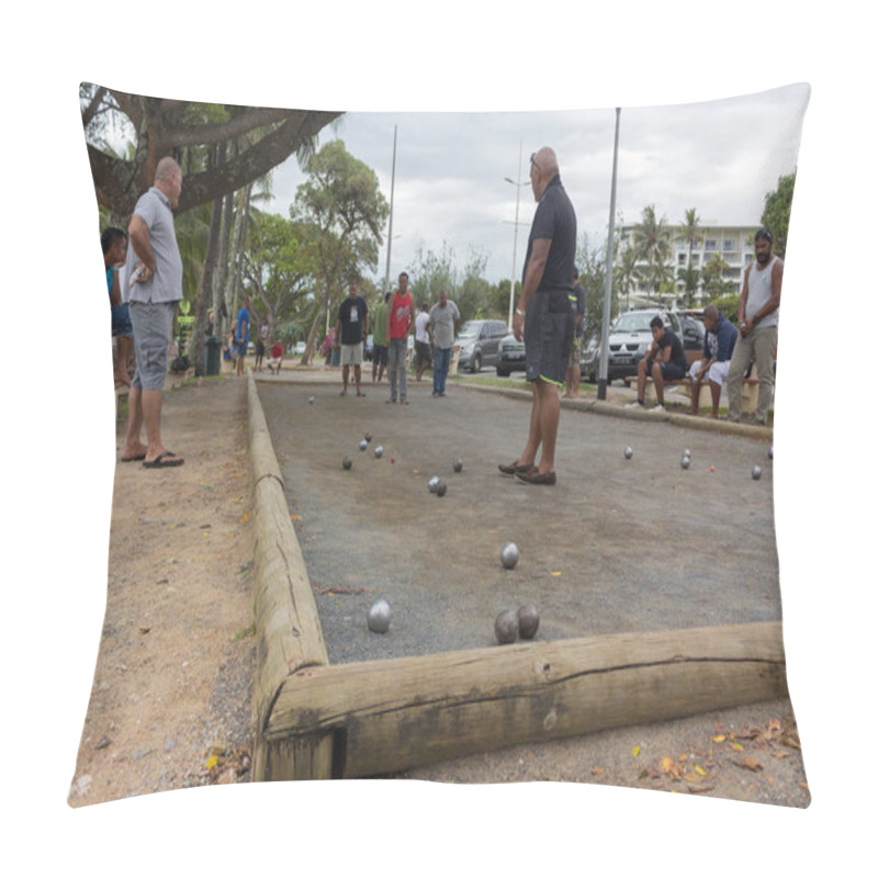 Personality  P��tanque Game In Noumea. Pillow Covers