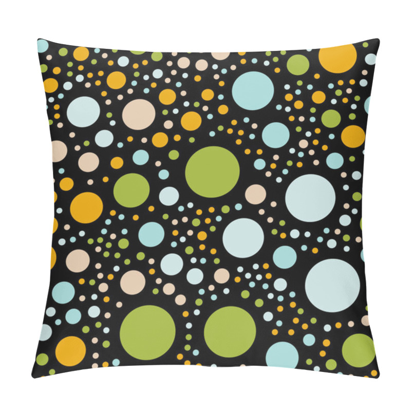 Personality  Colorful Polka Dots Seamless Pattern On Black 1 Background Unique Classic Colorful Polka Dots Pillow Covers