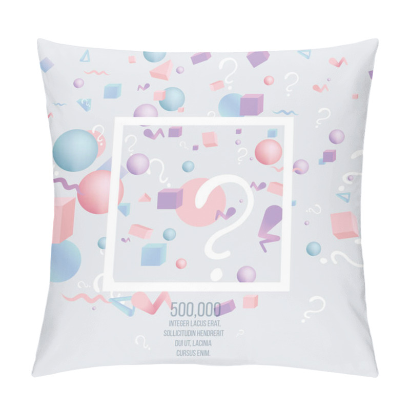 Personality  3d Figures Realistic Vector Primitives Composition With Question Pillow Covers