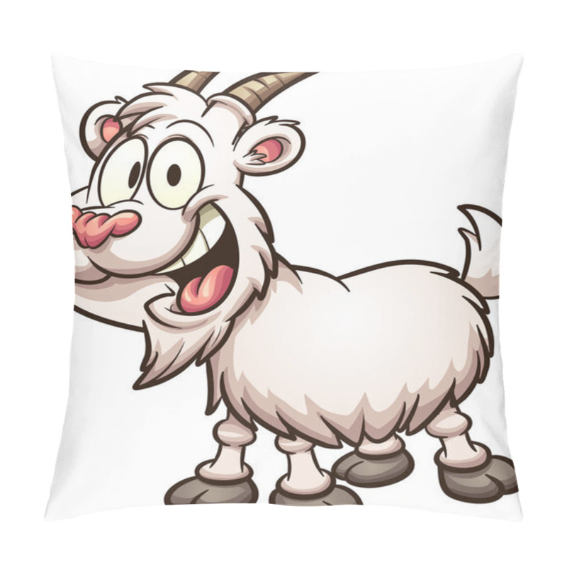 Personality  Happy Cartoon Goat. Vector Clip Art Illustration With Simple Gradients. All In A Single Layer. Pillow Covers