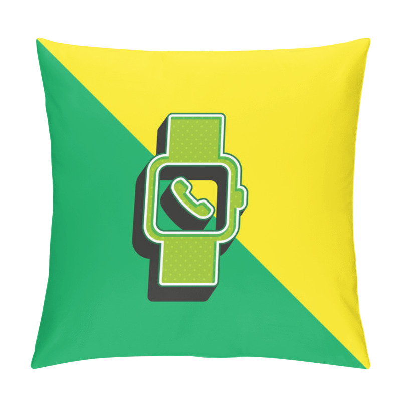 Personality  Apple Watch Green And Yellow Modern 3d Vector Icon Logo Pillow Covers