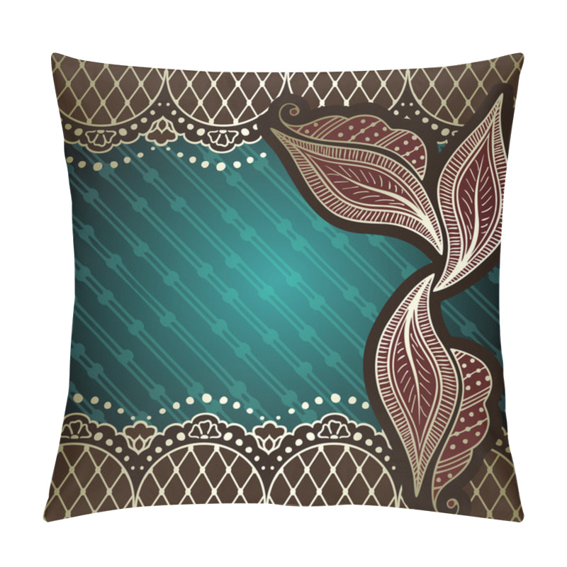 Personality  Elegant Green & Gold Background Inspired By Indian Mehndi Designs Pillow Covers