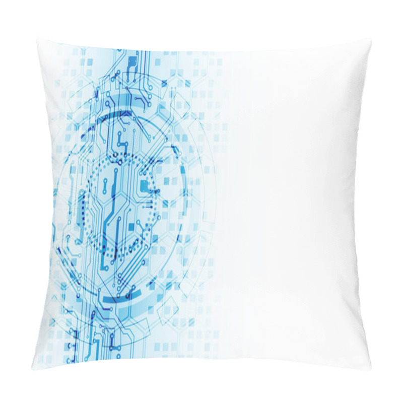 Personality  Vector Illustration, Hi-tech Digital Technology And Engineering Theme Pillow Covers