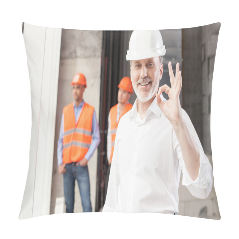 Personality  Cheerful Construction Team Is Satisfied With Their Work Pillow Covers