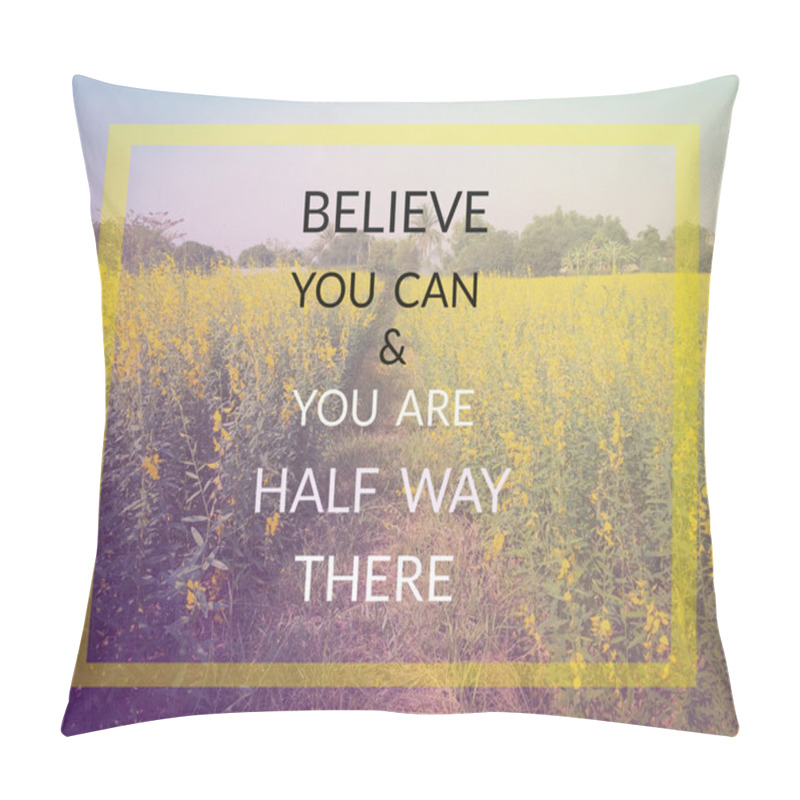 Personality  Inspirational Quote On Blurred  Flowers Background Pillow Covers