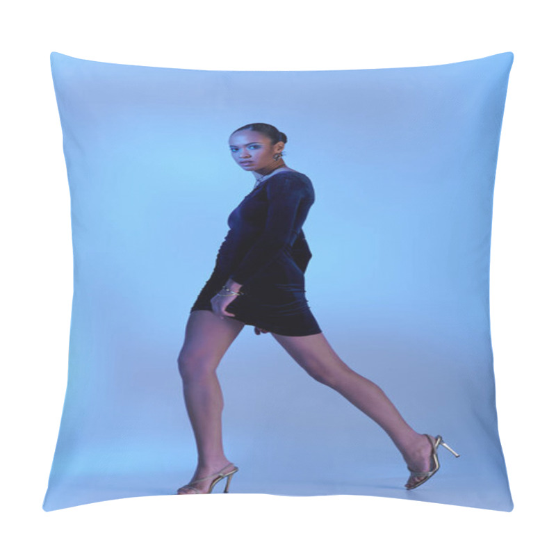 Personality  Striking Pose Of A Model Showcasing Poise And Style. Pillow Covers