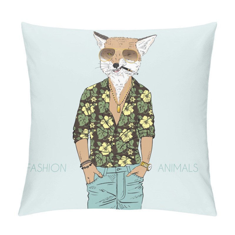 Personality  Fox In Aloha Shirt Pillow Covers