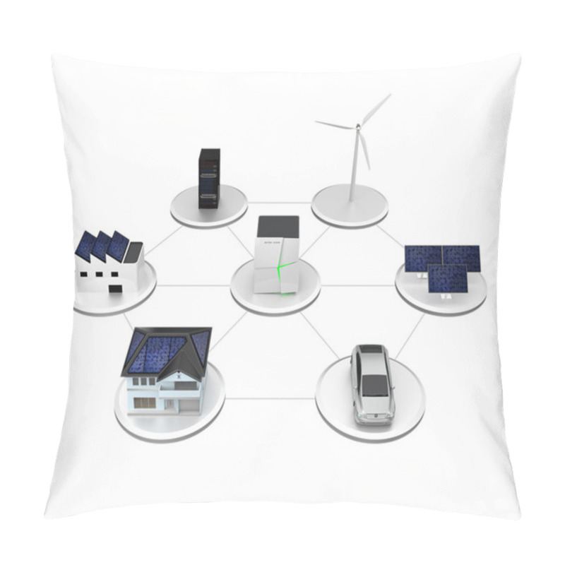 Personality  Illustration Of Stationary Battery System Pillow Covers