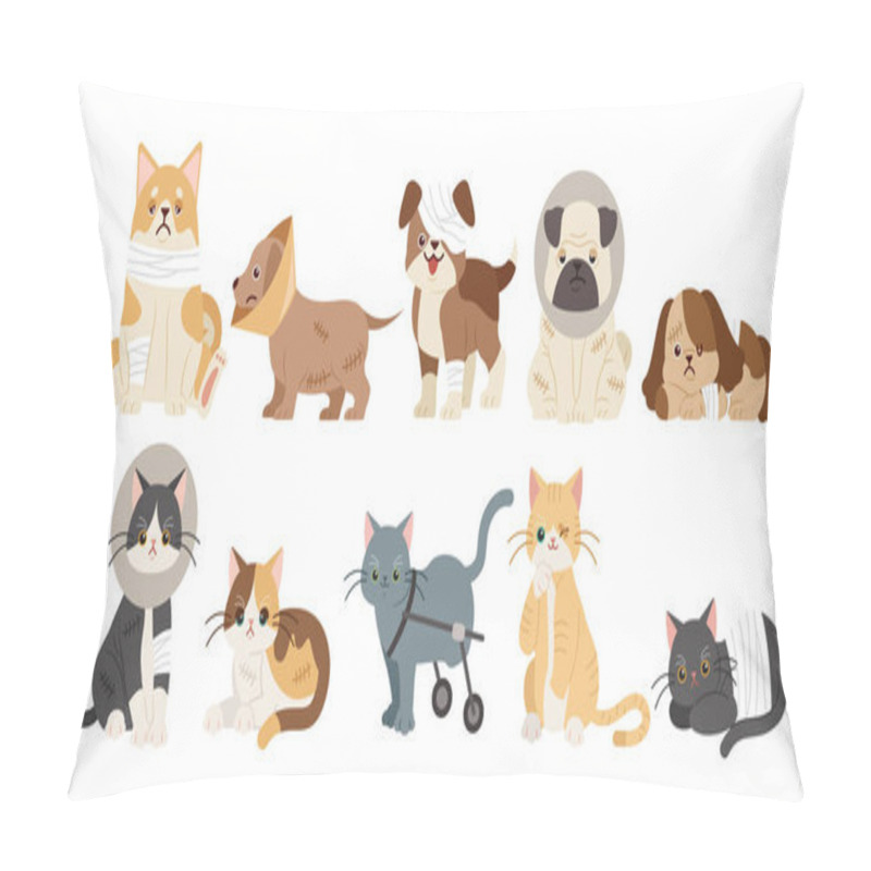 Personality  Injured Cartoon Dogs And Cats Pillow Covers