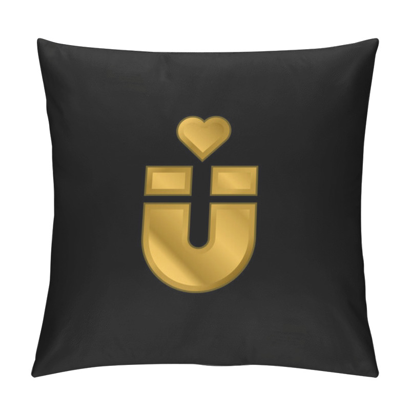 Personality  Attraction Gold Plated Metalic Icon Or Logo Vector Pillow Covers